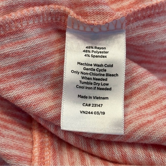 Chic Pink Striped Dress T By Talbots - Picture 7 of 9